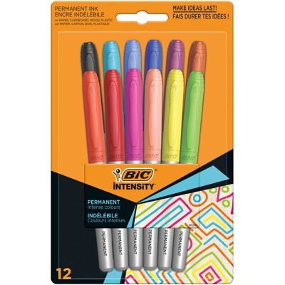 BIC Intensity Permanent Intense+Pastel Markery Permanentne Blister 12szt BIC Intensity Permanent Intense+Pastel Markery Permanentne Blister 12szt