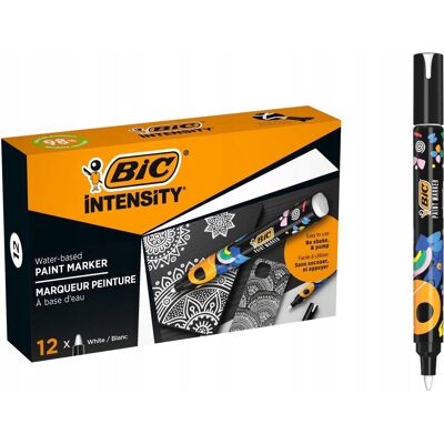 BIC, paczka marker akrylowy bic intensity classic paint biały 12szt. BIC, paczka marker akrylowy bic intensity classic paint biały 12szt.