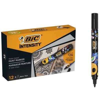 BIC, paczka marker akrylowy bic intensity classic paint czarny 12szt. BIC, paczka marker akrylowy bic intensity classic paint czarny 12szt.