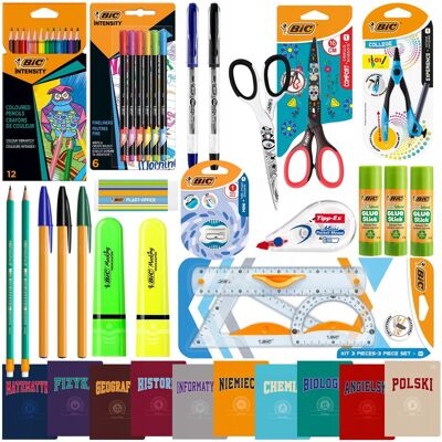 BIC WYPRAWKA SZKOLNA DLA KLAS 4-8 ZESTAW 36 EL. Z ZESZYTAMI KREDKI OŁÓWKI BIC WYPRAWKA SZKOLNA DLA KLAS 4-8 ZESTAW 36 EL. Z ZESZYTAMI KREDKI OŁÓWKI