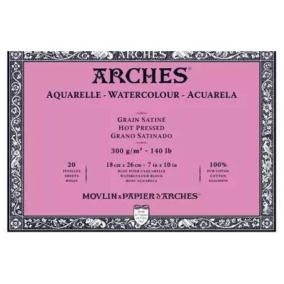 Blok akwarelowy 18x26cm 12k 300g Arches HP Natural White, Canson Blok akwarelowy 18x26cm 12k 300g Arches HP Natural White, Canson