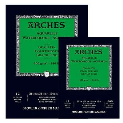 Blok akwarelowy 26x36cm 12k 300g Arches CP Natural White, Canson Blok akwarelowy 26x36cm 12k 300g Arches CP Natural White, Canson