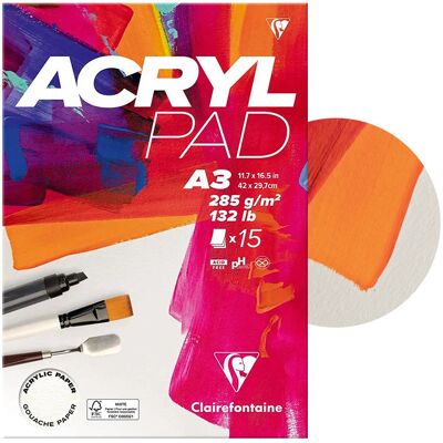 Blok do farb wodnych Acryl Pad Clairefontaine 15 ark. A3 Blok do farb wodnych Acryl Pad Clairefontaine 15 ark. A3