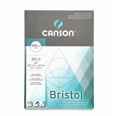 Blok do rysunku bristol Canson Bristol - A3 - 250 g Blok do rysunku bristol Canson Bristol - A3 - 250 g