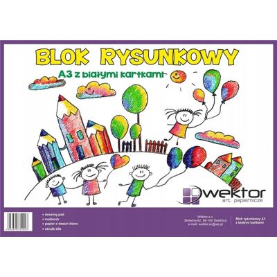 ABC Blok Rysunkowy A3/20k Biały (10szt) ABC Blok Rysunkowy A3/20k Biały (10szt)