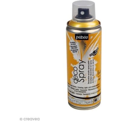 PEBEO Bomba do farby DecoSpray 200 ml Farba do zajęć kreatywnych DecoSpray: Kolor: Złoty Ilość: 200 ml (pokrywa powierzchnię PEBEO Bomba do farby DecoSpray 200 ml Farba do zajęć kreatywnych DecoSpray: Kolor: Złoty Ilość: 200 ml (pokrywa powierzchnię