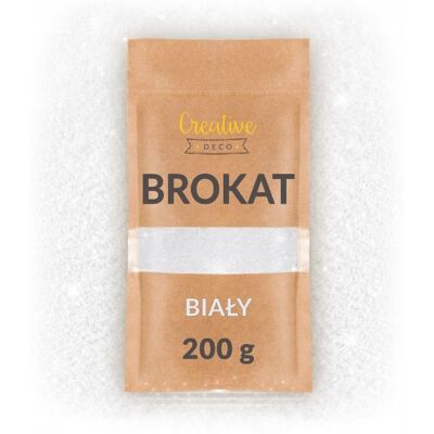 Creative Brokat sypki do farb dekoracji slime biały do dekoracji i projektów 200g Creative Brokat sypki do farb dekoracji slime biały do dekoracji i projektów 200g