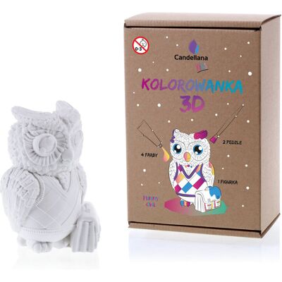 Candellana, Kolorowa 3D Funny Owl Candellana, Kolorowa 3D Funny Owl