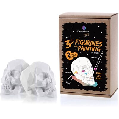 Candellana, Kolorowanka 3D, Skull Low-Poly Set of 2 Candellana, Kolorowanka 3D, Skull Low-Poly Set of 2