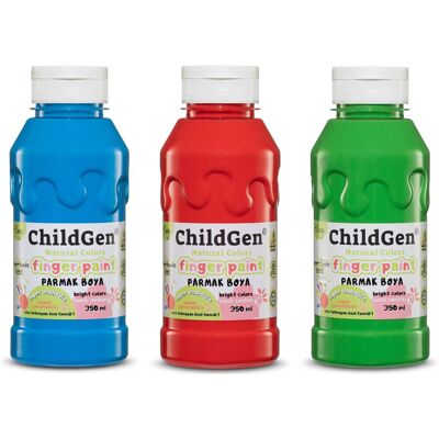 Childgen, Łatwo Zmywalne Farby Do Malowania Palcami, Niebieska Czerwona Zielona, 3X 350Ml W Butelce Childgen, Łatwo Zmywalne Farby Do Malowania Palcami, Niebieska Czerwona Zielona, 3X 350Ml W Butelce