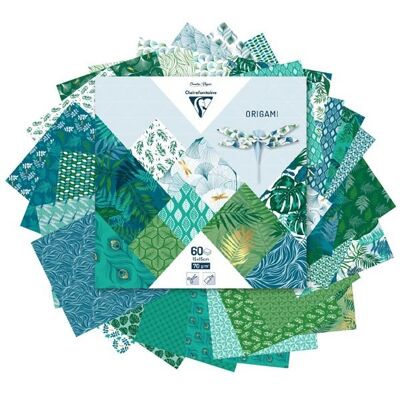 Clairefontaine, Papier Origami 15x15 Cm Vegetal Chic 60 Arkuszy Clairefontaine, Papier Origami 15x15 Cm Vegetal Chic 60 Arkuszy