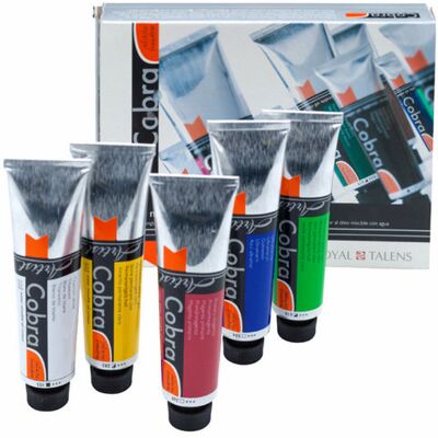 Talens Cobra, zestaw farb wodno-olejnych, 6 kolorów, 20 ml Talens Cobra, zestaw farb wodno-olejnych, 6 kolorów, 20 ml