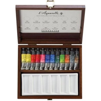 Inny producent Coffret w drewnianym opakowaniu akwarele extra fine Sennelier 12 tubek 10ml 1 paleta porcelanowa Inny producent Coffret w drewnianym opakowaniu akwarele extra fine Sennelier 12 tubek 10ml 1 paleta porcelanowa