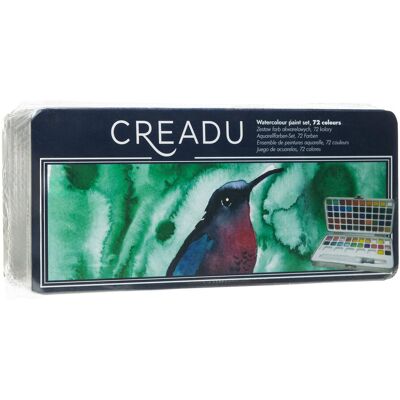 Empik Creadu, Zestaw farb akwarelowych w metalowym etui, 72 kolory + pędzel Empik Creadu, Zestaw farb akwarelowych w metalowym etui, 72 kolory + pędzel