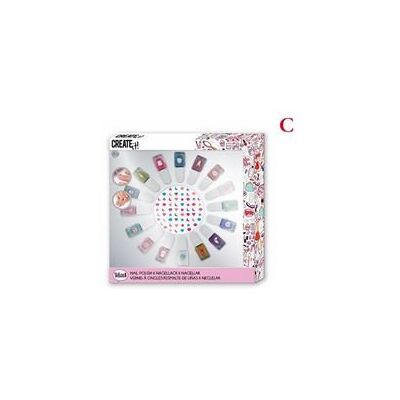 Canenco Create it!, Zestaw Lakierów Do Paznokci, Mega Set, 16 Sztuk Canenco Create it!, Zestaw Lakierów Do Paznokci, Mega Set, 16 Sztuk