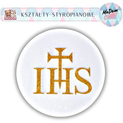 Dekoracja styropianowa Hostia Koło Komunia 38,5 cm, MaDam Creative Dekoracja styropianowa Hostia Koło Komunia 38,5 cm, MaDam Creative