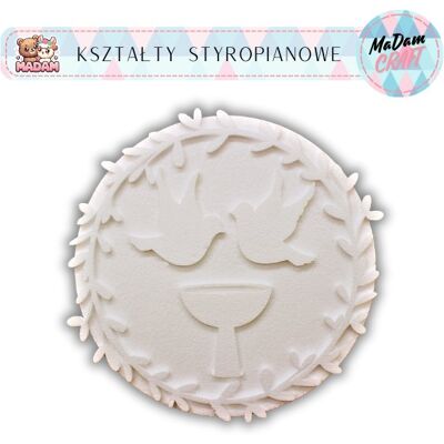Dekoracja styropianowa Hostia Koło Komunia 49 cm, MaDam Creative Dekoracja styropianowa Hostia Koło Komunia 49 cm, MaDam Creative