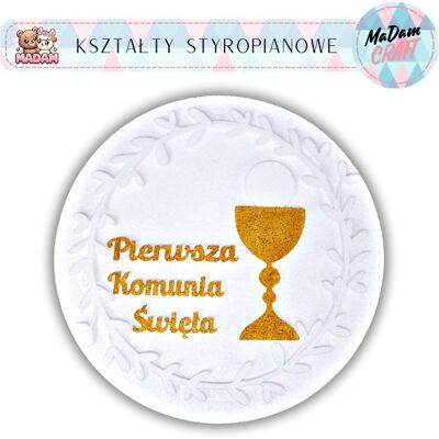 Dekoracja styropianowa Kielich Koło Komunia 48 cm, MaDam Creative Dekoracja styropianowa Kielich Koło Komunia 48 cm, MaDam Creative
