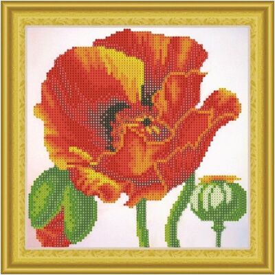 Collection D`Art Diamentowa mozaika 30x30cm, Czerwone maki Collection D`Art Diamentowa mozaika 30x30cm, Czerwone maki