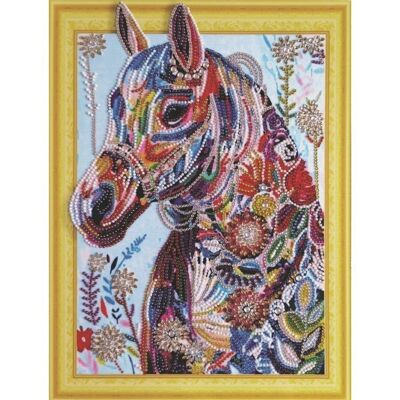 Collection D`Art Diamentowa mozaika 30x40c, Koń w kwiatach Collection D`Art Diamentowa mozaika 30x40c, Koń w kwiatach