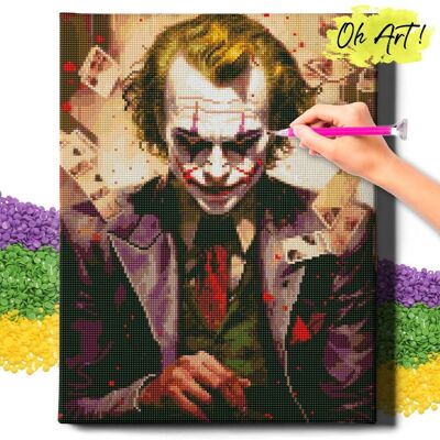 Oh Art! DIAMOND PAINTING 5D z RAMĄ Joker Haft Diamentowy Duży Joker i karty Mozaika 40x50 cm Oh Art! DIAMOND PAINTING 5D z RAMĄ Joker Haft Diamentowy Duży Joker i karty Mozaika 40x50 cm