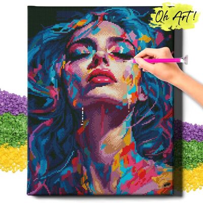 Oh Art! DIAMOND PAINTING 5D z RAMĄ Kobieta Haft Diamentowy Duży Twarz dziewczyny Mozaika 40x50 cm Oh Art! DIAMOND PAINTING 5D z RAMĄ Kobieta Haft Diamentowy Duży Twarz dziewczyny Mozaika 40x50 cm