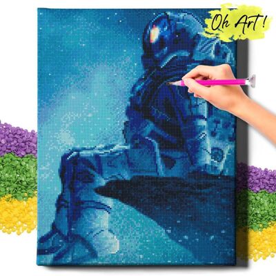 Oh Art! DIAMOND PAINTING 5D z RAMĄ Kosmos Haft Diamentowy Duży Astronauta i gwiazdy Mozaika 40x50 cm Oh Art! DIAMOND PAINTING 5D z RAMĄ Kosmos Haft Diamentowy Duży Astronauta i gwiazdy Mozaika 40x50 cm