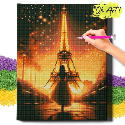 Oh Art! DIAMOND PAINTING 5D z RAMĄ Paryż Haft Diamentowy Duży Podróż do Paryża Mozaika 40x50 cm Oh Art! DIAMOND PAINTING 5D z RAMĄ Paryż Haft Diamentowy Duży Podróż do Paryża Mozaika 40x50 cm