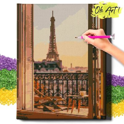 Oh Art! Diamond Painting 5D Z Ramą Paryż Haft Diamentowy Duży Widok Na Wieżę Eiffla Mozaika 40X50 Cm Oh Art! Diamond Painting 5D Z Ramą Paryż Haft Diamentowy Duży Widok Na Wieżę Eiffla Mozaika 40X50 Cm