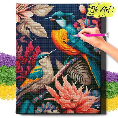 Oh Art! Diamond Painting 5D Z Ramą Ptaki Haft Diamentowy Duży Ptaki Na Galęzi Mozaika 40X50 Cm Oh Art! Diamond Painting 5D Z Ramą Ptaki Haft Diamentowy Duży Ptaki Na Galęzi Mozaika 40X50 Cm