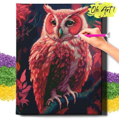 Oh Art! Diamond Painting 5D Z Ramą Sowa Haft Diamentowy Duży Różowa Sowa Mozaika 40X50 Cm Oh Art! Diamond Painting 5D Z Ramą Sowa Haft Diamentowy Duży Różowa Sowa Mozaika 40X50 Cm
