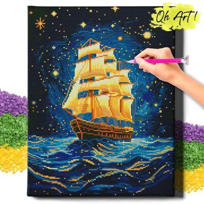 Oh Art! DIAMOND PAINTING 5D z RAMĄ Statek Haft Diamentowy Duży Statek nocą Mozaika 40x50 cm Oh Art! DIAMOND PAINTING 5D z RAMĄ Statek Haft Diamentowy Duży Statek nocą Mozaika 40x50 cm