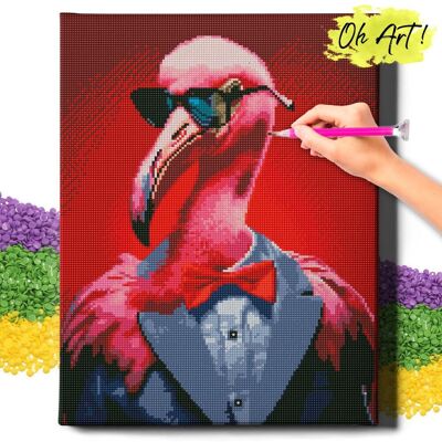 Oh Art! DIAMOND PAINTING 5D z RAMĄ Zwierzęta Haft Diamentowy Duży Flamingo Adwokat Mozaika 40x50 cm Oh Art! DIAMOND PAINTING 5D z RAMĄ Zwierzęta Haft Diamentowy Duży Flamingo Adwokat Mozaika 40x50 cm