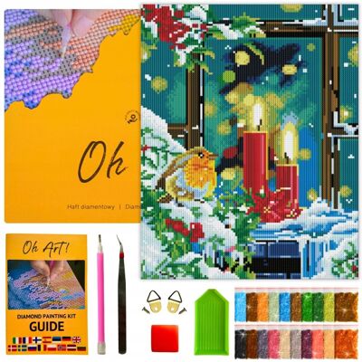Oh Art! Diamond Painting Zestaw Haftu Diamentowego z Ramką Świąteczna Mozaika 30x40 Oh Art! Diamond Painting Zestaw Haftu Diamentowego z Ramką Świąteczna Mozaika 30x40