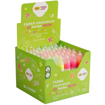 GDD Grupa Dystrybucyjna Daccar Display Farba Struktralna 3D 32Ml 36Szt Neon Happy Color GDD Grupa Dystrybucyjna Daccar Display Farba Struktralna 3D 32Ml 36Szt Neon Happy Color