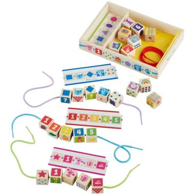 UNIWERSAL Drewniane koraliki do nawlekania na kolorowe sznurki Blue’s Clues & You Melissa & Doug UNIWERSAL Drewniane koraliki do nawlekania na kolorowe sznurki Blue’s Clues & You Melissa & Doug