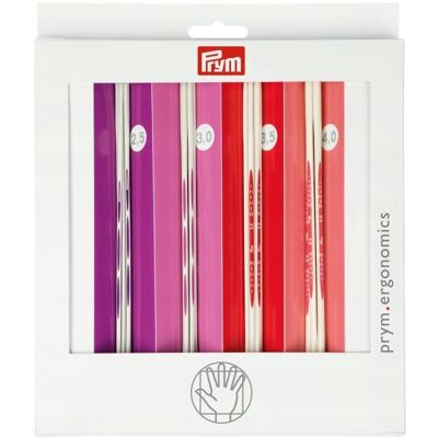 Prym Ergonomics Zestaw drutów do dziergania - 20 cm, 2,5-4mm, 4 rozmiary Prym Ergonomics Zestaw drutów do dziergania - 20 cm, 2,5-4mm, 4 rozmiary