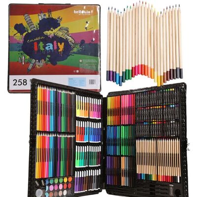 Import ProNice Duży Zestaw Artystyczny Kreatywny Kredki Mazaki Farbki Mały Artysta 258El Import ProNice Duży Zestaw Artystyczny Kreatywny Kredki Mazaki Farbki Mały Artysta 258El