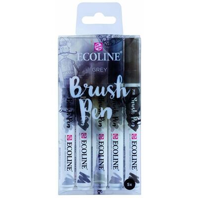 Ecoline Brushpen Set 5 Grey Pisaki Akwarelowe Ecoline Brushpen Set 5 Grey Pisaki Akwarelowe