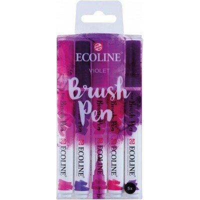 Ecoline Brushpen Set 5 Violet Pisaki Akwarelowe Ecoline Brushpen Set 5 Violet Pisaki Akwarelowe