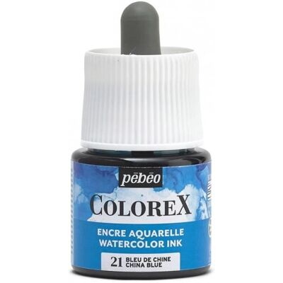 Encre Aquarelle - PEBEO - Colorex - 45 ml - Niebieski Chiński - Mieszany Encre Aquarelle - PEBEO - Colorex - 45 ml - Niebieski Chiński - Mieszany