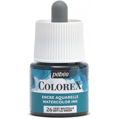 Encre Aquarelle - PEBEO - Colorex - 45 ml - Zielona Butelka - Mieszana Encre Aquarelle - PEBEO - Colorex - 45 ml - Zielona Butelka - Mieszana