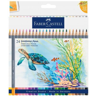FABER-CASTELL Kredki akwarelowe ołówkowe 2w1 Goldfaber Aqua 24 kolory FABER-CASTELL Kredki akwarelowe ołówkowe 2w1 Goldfaber Aqua 24 kolory