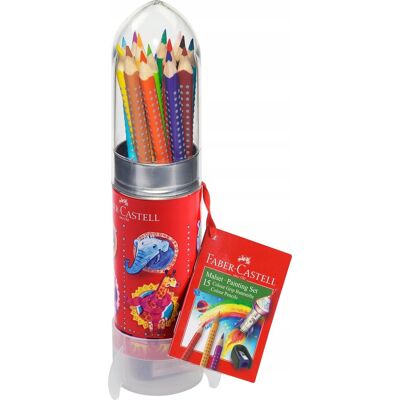 Faber-Castell Kredki Grip 15 Kolorów Rakieta Faber-Castell Kredki Grip 15 Kolorów Rakieta