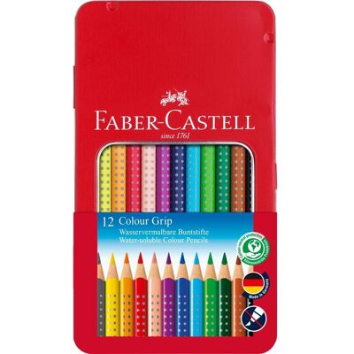 Faber-Castell, Kredki ołówkowe grip 2001 12 kolorów opakowanie metalowe Faber-Castell, Kredki ołówkowe grip 2001 12 kolorów opakowanie metalowe