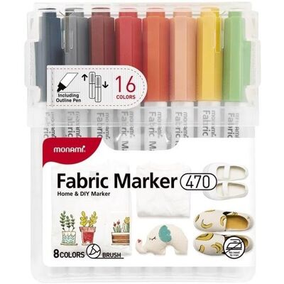 Monami Fabric Marker 470 Set A, 16 kolorów Monami Fabric Marker 470 Set A, 16 kolorów