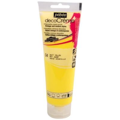 Inny producent Farba akrylowa - DecoCrème - Żółta - 120ml Inny producent Farba akrylowa - DecoCrème - Żółta - 120ml
