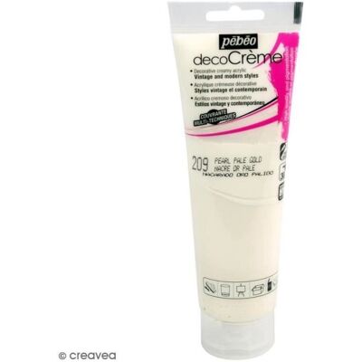 Farba akrylowa - PEBEO - DecoCrème - Kolor Jasnozłoty - Pojemność 120 ml - Perłowy Farba akrylowa - PEBEO - DecoCrème - Kolor Jasnozłoty - Pojemność 120 ml - Perłowy