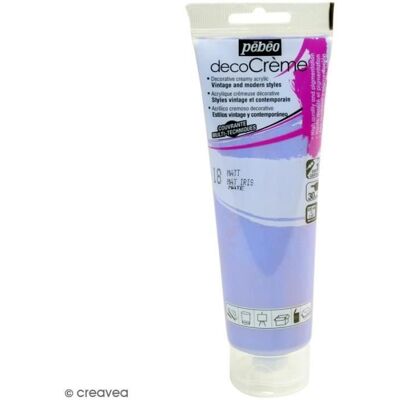 Farba akrylowa - PEBEO - DecoCrème - Kolor Niebieski Irys - Pojemność 120 ml - Wykończenie Matowe Farba akrylowa - PEBEO - DecoCrème - Kolor Niebieski Irys - Pojemność 120 ml - Wykończenie Matowe
