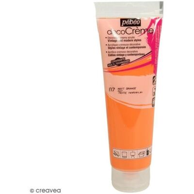 Farba akrylowa - PEBEO - DecoCrème - Kolor Pomarańczowy - Pojemność 120 ml - Wykończenie Matowe Farba akrylowa - PEBEO - DecoCrème - Kolor Pomarańczowy - Pojemność 120 ml - Wykończenie Matowe